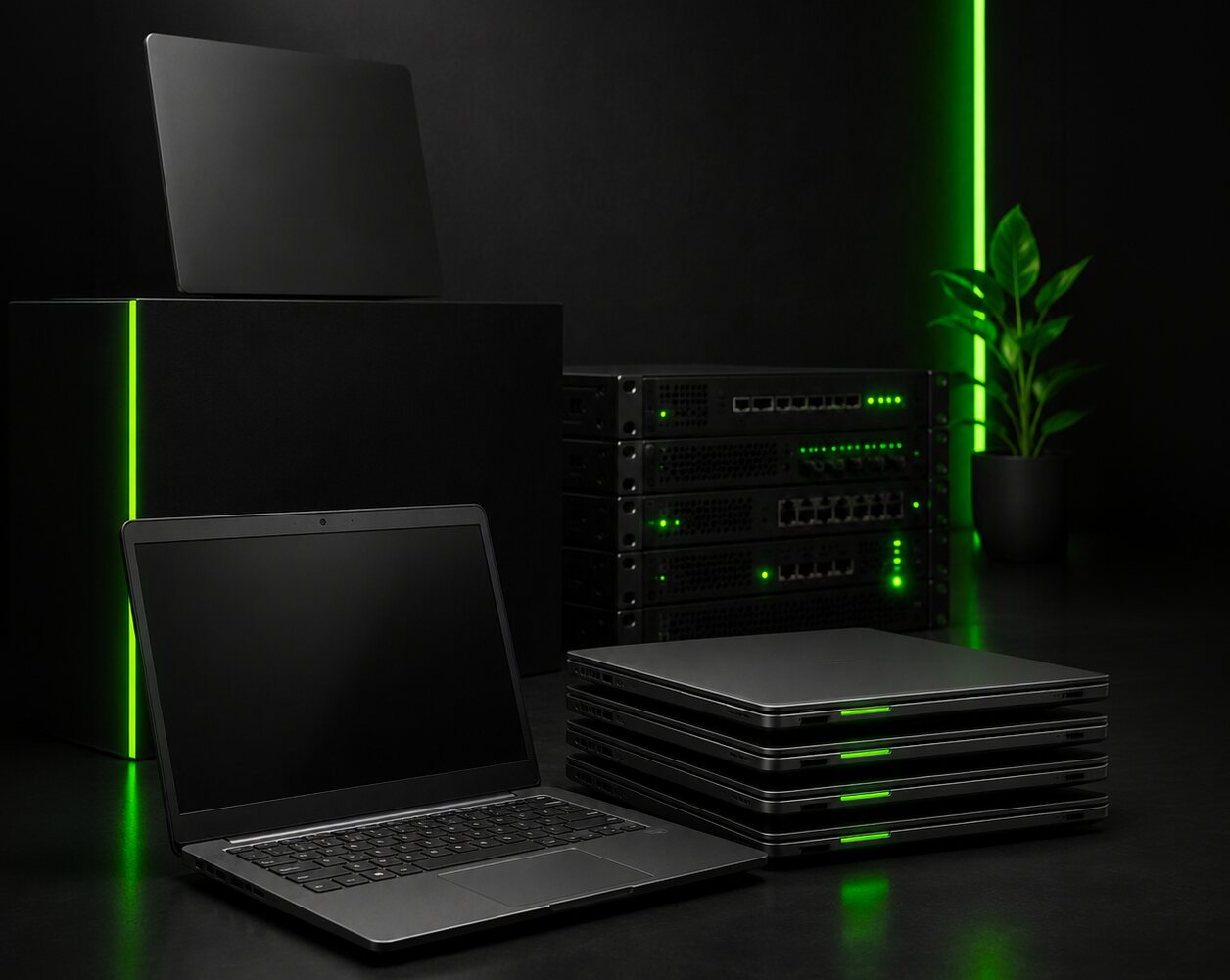 Laptops and servers prepared for remarketing