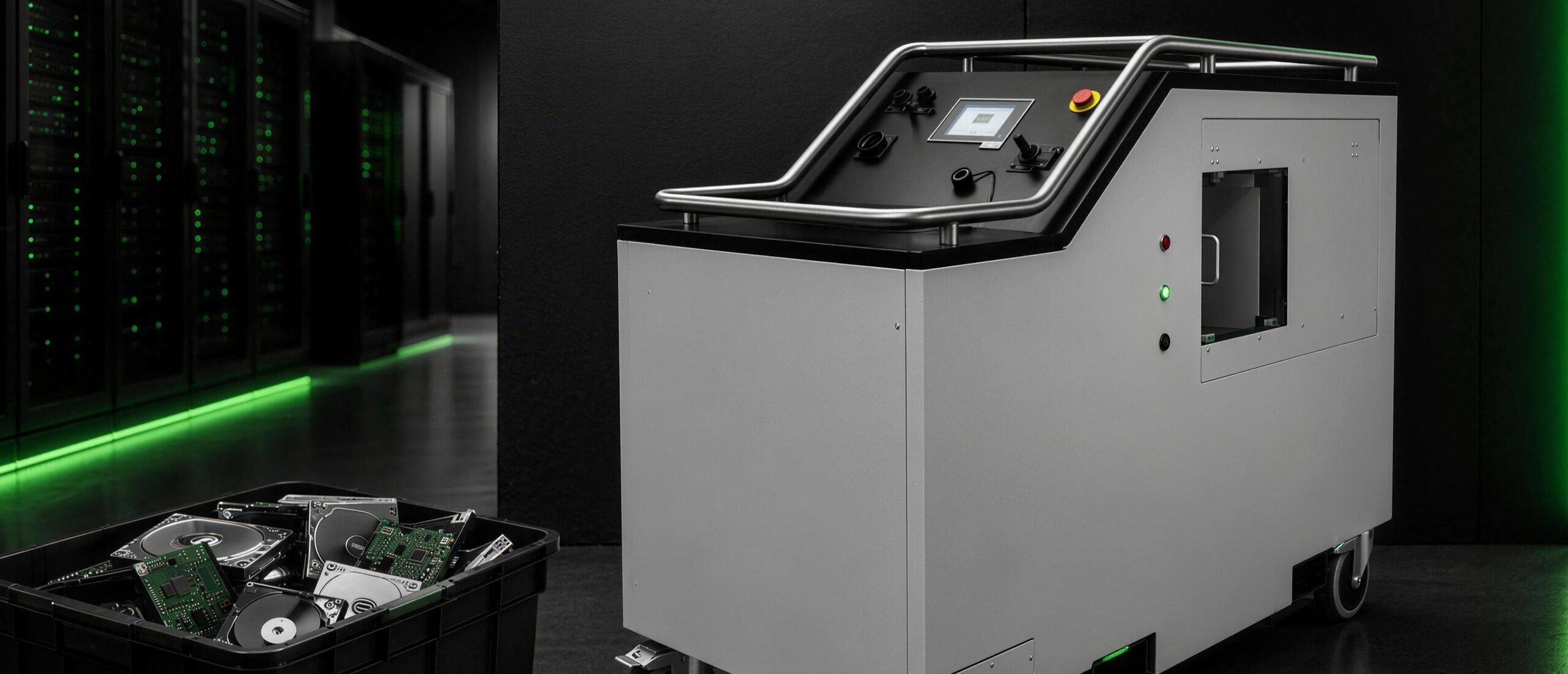 MAXXeGUARD hard drive shredder for on-site destruction