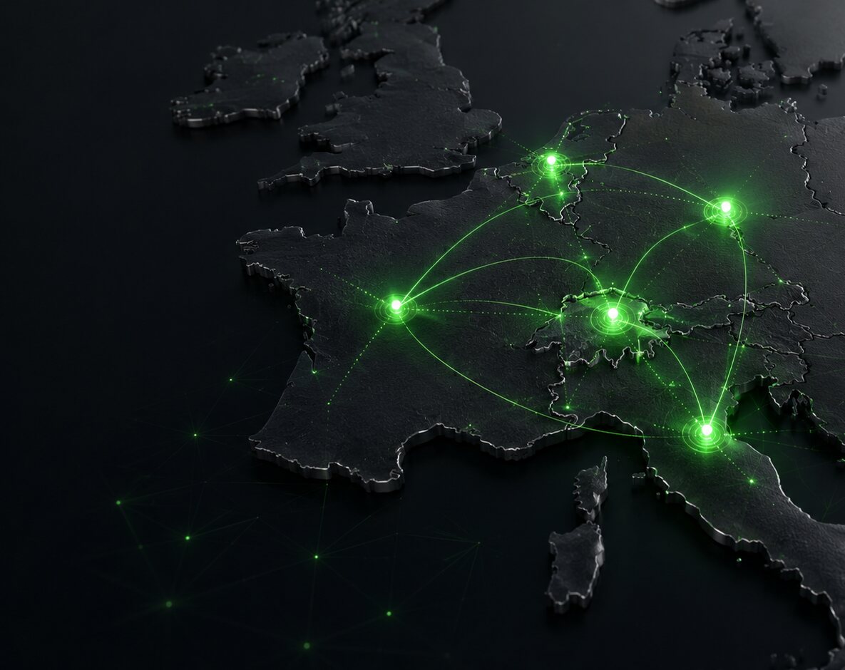 Map of Europe showing Katana Digital coverage